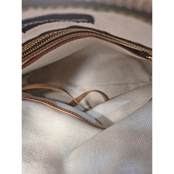 Gorgeous Dooney & Bourke Brown and Tan Leather Dome Type Tote Bag - Picture 9 of 10